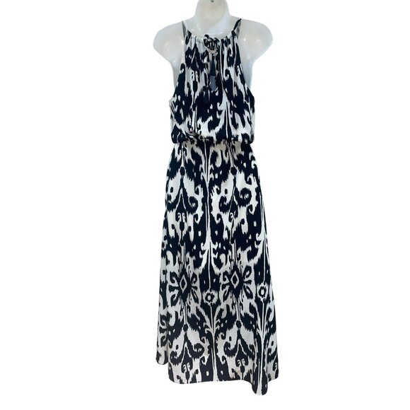 Athleta Womens Black & White Ikat Bloom Ripple Maxi Dress XS/S - Picture 3 of 14